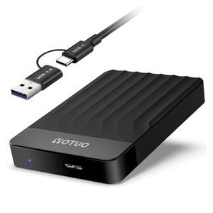 YOTUO 휴대용 외장 하드 드라이브 스토리지 확장 모바일 HDD USB 3.0 USB-C PC, Mac, 데스크탑, 노트북, PS4, PS5, Xbox One X/S, Xbox 360, Xbox Series X/S, Office & Game (블랙, 1TB)