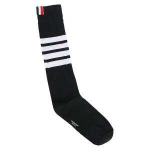 톰브라운 25FW 여성 스트라이프 삼선탭 롱삭스 블랙 FAS026B 01690 001