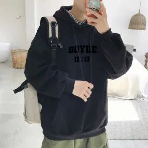 [하프클럽/]남자 데이트 기모 가을 겨울 외출 룩 주말 후드 티