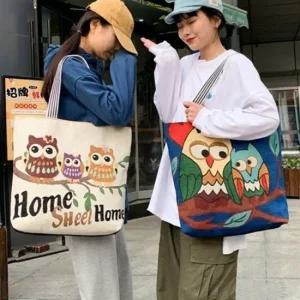 여성 에코백 빅사이즈 행운의 부엉