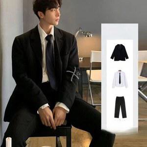 장례식정장 검정양복 남자셋업 블랙 남자 조문용 면접 세트