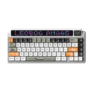 LEOBOG by AULA AMG65 유무선 듀얼 스크린 기계식 키보드 사이버 라이트, 저소음 솜사탕축