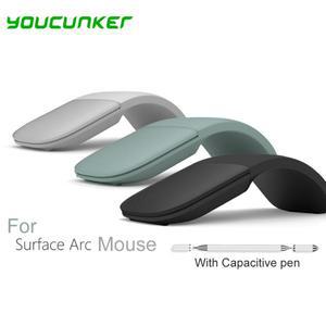 Microsoft Surface 용 Bluetooth Arc 터치 마우스 무선 인체 공학적 일시 중지 컴퓨터 노트북 PC Windows 3