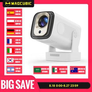 MAGCU HY310 안드 11 4K 네이티브 1080P 자동 초점 330ANSI 듀얼 WIFI BT5 4 에어 마우스 음성 홈 야외 영화