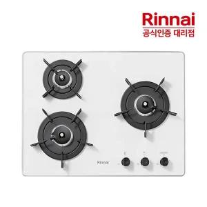 [린나이][전국설치] 린나이 3구빌트인 가스레인지 자동불꽃조절센서 펄크리스탈 RBR-P3511WD 화이트