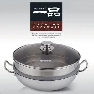 [키친아트] 일품(一品) 3-PLY 인덕션 2단찜파티웍36CM[35432430]
