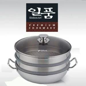 [키친아트] 일품(一品) 3-PLY 인덕션 3단찜파티웍33CM[35432487]
