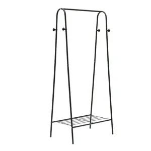 투데이룸 1단 선반 행거 60x130cm 블랙 스탠드행거 스탠드행거 스탠드옷걸이 스탠딩행거