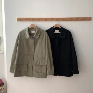 [다잇템] 여성 바스락 재킷 FW 빅사이즈 사파리 히든버튼
