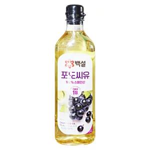 CJ제일제당 백설 포도씨유 100% 스페인산 900ml 1개 식용유 기름 볶음 부침 오일