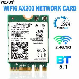듀얼 밴드 2.4Gbps Intel Wi-Fi 6 AX200 AX200NGW 802.11ax/ac MU-MIMO 2x2 Wifi 모듈 NGFF M.2 Bluetooth