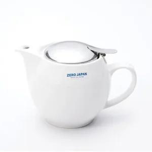제로재팬 도자기 라운드 티포트 450ml 화이트 차포트 2인용티포트 차주전자 티주전자