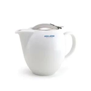 제로재팬 도자기 라운드 티포트 580ml 화이트 티팟 3인용티포트 차주전자 티주전자 도자기주전자