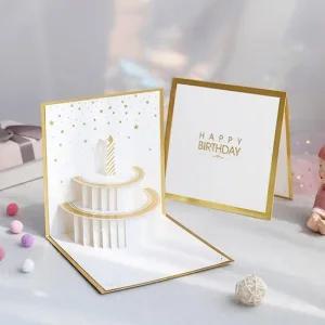 금장 3D 생일축하카드 입체카드 파티 팝업 기념일 케 특별한카드 감사카드 생일축하카드