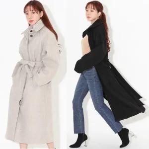 케일푸 모직 루즈핏클래식 코트 롱코트 모직코트 더블코트 오버핏롱코트