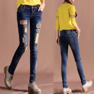 고품질 CESS PT604 HBA 패치 데님팬츠 청바지 스키니진 구제진 PT604 빈티지 청바지 HBA (WFJV2I4)