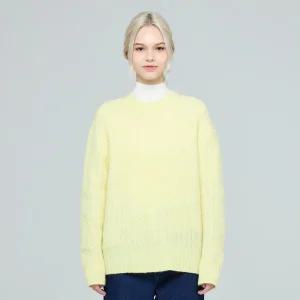알파카 블렌드 크루넥 케이블 버터컵 풀오버 (UFKKCN418N-L/YELLOW)