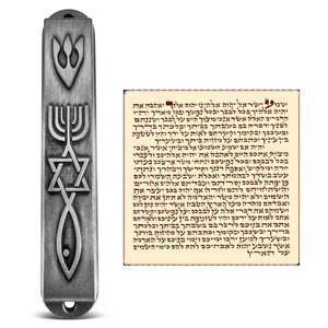 TALISMAN4U Pewter MEZUZA, 문 3D 메시안 씰 MEZUZA 케이스 스타 오브 데이비드 예루살렘 메노라 메주자 이스라엘 아트 유다이카 선물 3.5인치 (1)