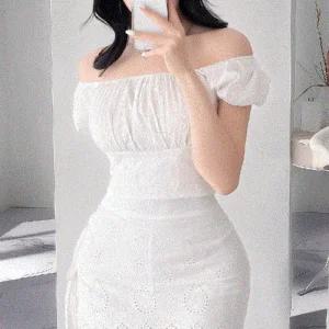 여자 러블리 꽃패턴 오프숄더 크롭 블라우스_3