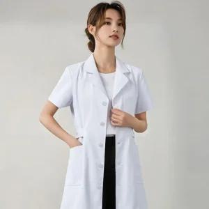슬림닥터 자수 의사 가운 약사 스크럽 간호 복 수술 사유니폼 병원 간호사 랩가운 스크 실험 실습 사복