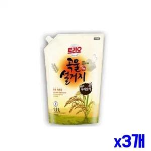 쌀겨 함유 주방세제 1200ml x3개 설거지세제 주방용품 주방생필품 주방세제 설거지세제