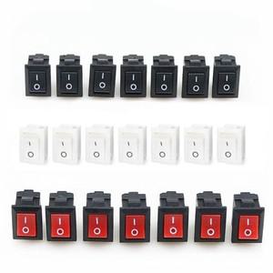510Pcs 보트 로커 스위치 6A 21x15mm SPST 2Pin 10MM x 3A 250V KCD11 스냅인 onOff 미니 소형 푸시 버튼