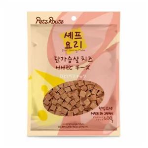 셰프요리 강아지 영양간식 말랑한 닭가슴살 치즈 400g 훈련간식 큐브간식 한입스낵 놀이간식 부드러운간식