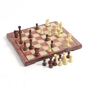 앤티크 접이식 자석 체스(31.5x27cm) (브라운+아이보리) 휴대용 마그넷 가정용 가족게임 놀이 보드