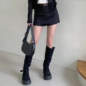 /옷자락 여성 클래식 코튼 스판 치마 반바지