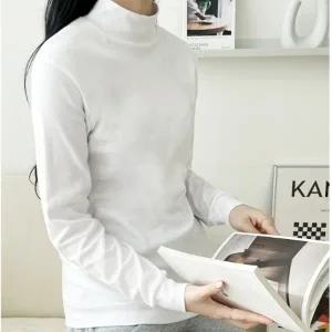 여성 목폴라티 여자 면목폴라 반목 터틀넥 티셔츠 4색