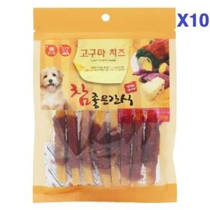 (참좋은간식) (10개묶음) 고구마치즈 오리말이-100g보상 애견 맛좋은 강아지훈련 반려 애완 동물