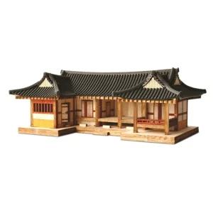 DIY 조립 HO ㄷ자 기와집 모형 프라모델 피규어 수집품