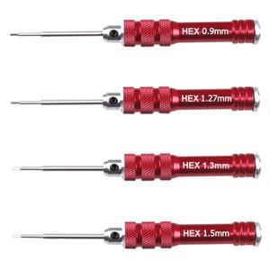 HSS 도구 육각 나사 드라이버 세트 빨간색 핸들 0.9 1.27 1.3 Rc 헬리콥터 Rc 완구 용 1.5mm 스크루 드라이