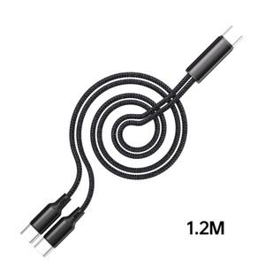 양방향 -C 케이블 Y-분배기 충전 코드 와이어 2포트 USB C 남성-남성 커넥터 폰 태블릿용 충전기 와이어