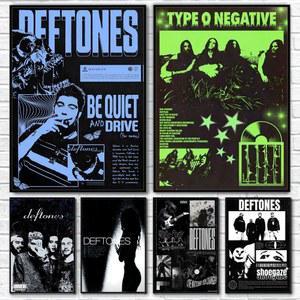 홉 가수 스타 DDeftones 포스터 스티커 벽 아트 인쇄 방수 홈 거실 침대 룸 바 복도 미적 장식