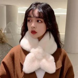 방한 넥워머 겨울용 목토시 숏털 목도리 퍼머플러 (WFJUYCX)