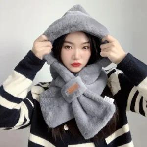 소프트퍼 후드 머플러 그레이) 가정용품 생필품
