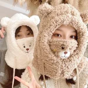 패션소품 넥워머 큐티베어 뽀글이 바라클라바 후드넥워머 데일리 기본 (WFJWZBV)