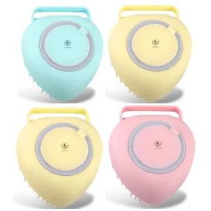 딩동펫 강아지 빗 고양이 샴푸 브러쉬 하트 실리콘 X4 BNS