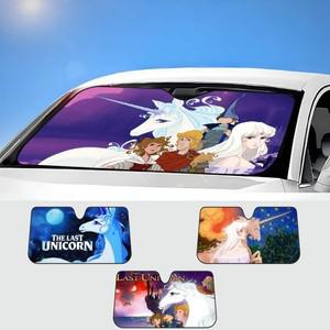 T-The L-Last U-Unicorn Anmie 자동차 앞 유리 접이식 태양 그늘 커버 블록 반사판 휴대용  안티 UV 보호