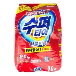수퍼타이 베이킹소다 플러스 세탁세제 9kg D 빨래 세탁 기 가루 세제 드럼 수퍼타이