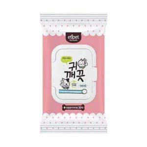 귀청소용 물티슈 30매 반려동물 귀 청소 티슈 위생 귀지 제거용