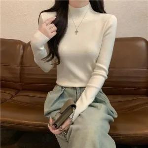 [플로렌] 데일리 슬림핏 여성 하이넥 목폴라25WF038