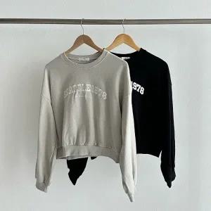 [다잇템] 여자 필기체 세미크롭 박시핏 크로쉐 롱슬리브 면원단 맨투맨_22888322_588872