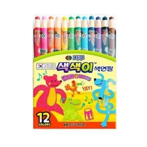 색색이 색연필 색칠 놀이 공부 미술 도구 12색 (WFJX7A8)