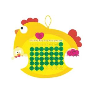 펠트달력-꼬꼬닭 환경꾸미기 만년달력 안전 어린이집 유치원 만년 찍찍이 환경판 꾸미기