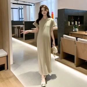 아레니아 임산부 원피스 임부복 여름 루즈핏 엄마 반팔 휴양지 비치룩 롱 K1836임신 코디 직장인 임산부옷
