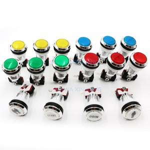 아케이드 33mm  실버 바디 12V 조명 푸시 버튼 비디오 보드 게임 클로 스윙 기계 핀볼 부품 Diy에 대 한 Le