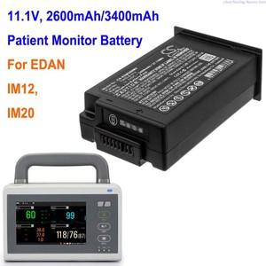 EDAN IM12 IM20 용 Cameron Sino 2600mAh/3400mAh 환자 모니터 배터리 TWSLB-012