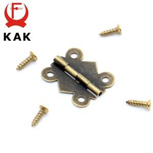 KAK-20mm x 17mm 청동 골드 실버 미니 나비 문 경첩 캐비닛 서랍 보석 상자 가구 하드웨어, 40 개
